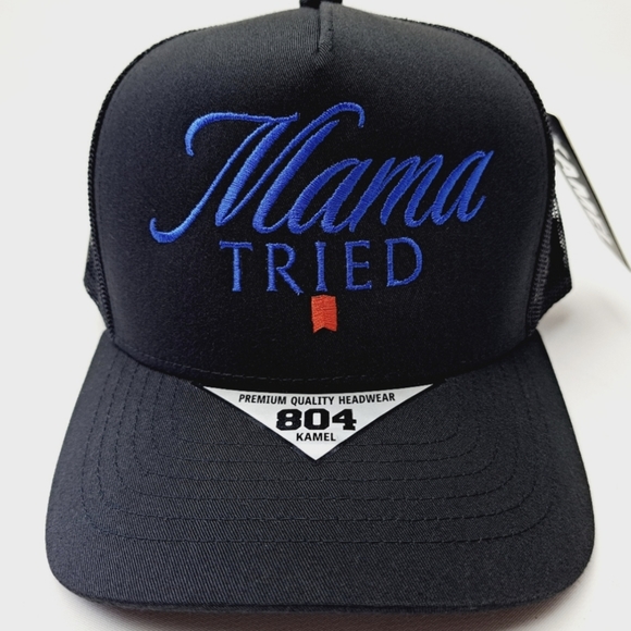 Mama Tried USA Embroidery Retro Vintage Style Trucker Cap Hat Funny Gift Gag Cap - Picture 4 of 15